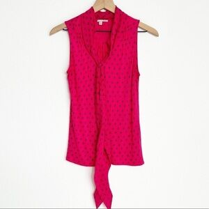 Halogen Hot Pink Print Women Sleeveless Tank Small